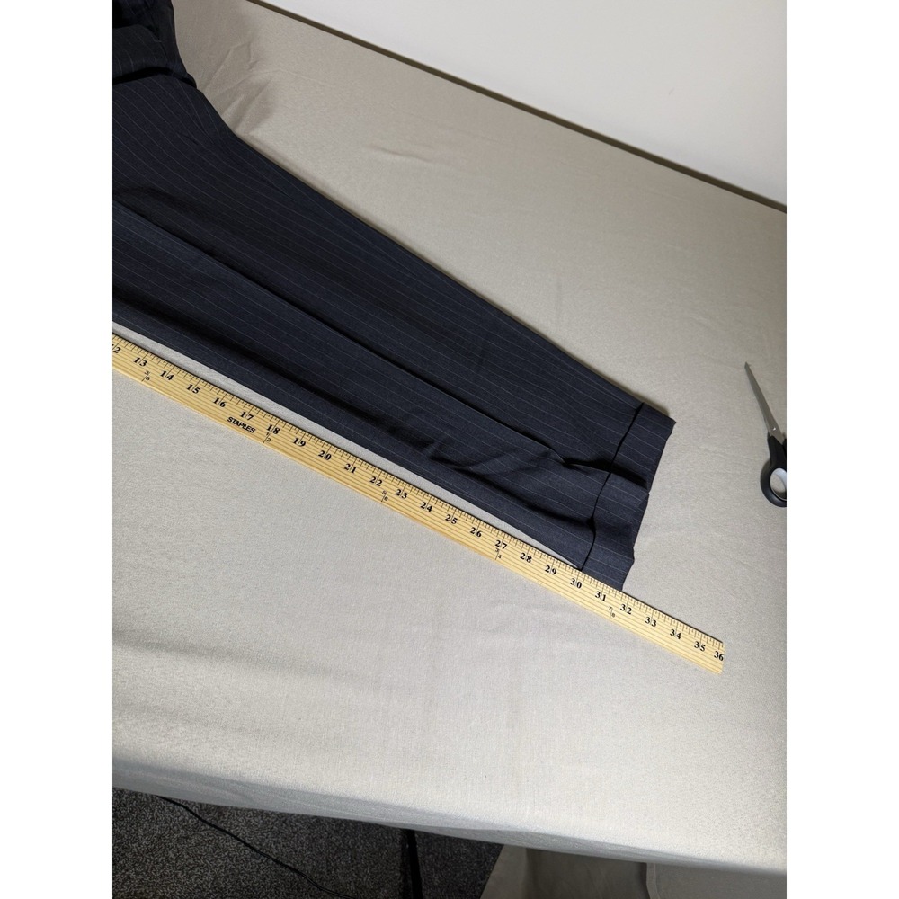Brooks Brothers Suit Size 42L 36" Waist Black Pleated Pants Pinstripe 2 Piece - Picture 13 of 16